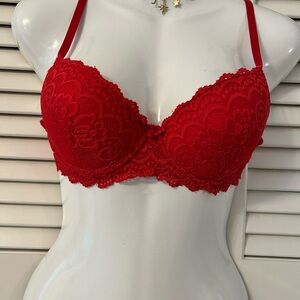 Elegant Red Lace Bra